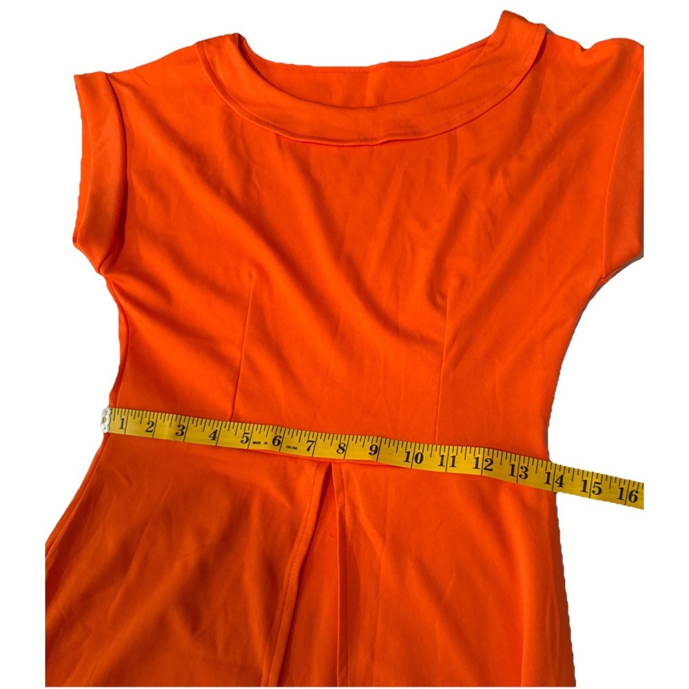 NEW Women's Orange DRESS over Cover Up Summer Party Beach Sundress Size SMALL‎ - Picture 3 of 5